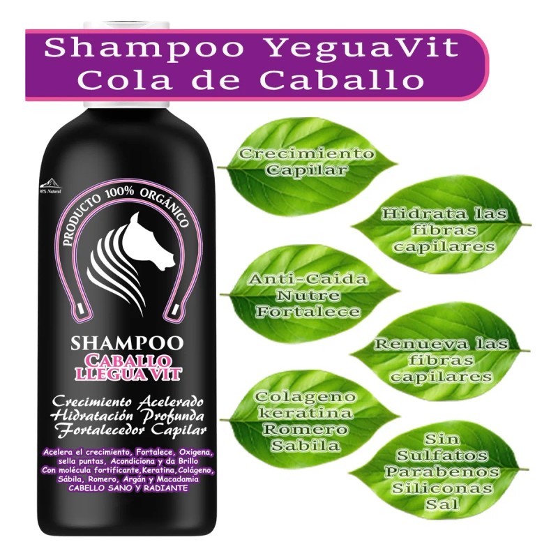 Shampoo Cola De Caballo Y Keratina Crecimiento Capilar 500ml Envió