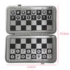 Pocket Chess Set with Black PU Leather Case, Portable Foldable