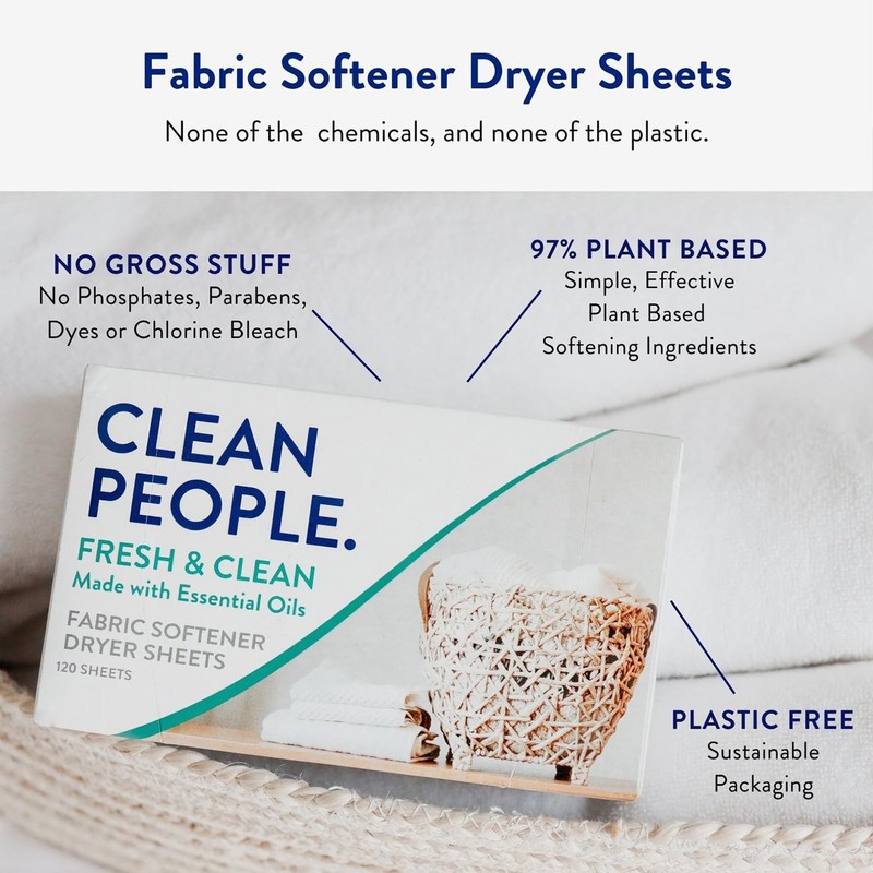 The Clean People Fabric Softener Sheets - Dryer Sheets -
