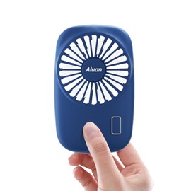 Aluan Handheld Fan Mini Fan Powerful Small Personal Portable Fan Speed Adjustable USB Rechargeable Cooling for Kids Girls Boys Woman Man Home Office Outdoor Travel, Navy Blue