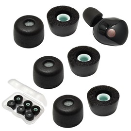 Luckvan Memory Foam Tips for Sony WF-1000XM5 Earbuds Tips for WF-1000XM5 WF-1000XM4 fit in Case with Cotton Filter, 3 Pairs Black Large