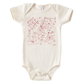 MAPTOTE Map One Piece - Unisex Baby Organic Cotton Short Sleeve Bodysuits - New York City, 6-12 Months