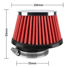 NIBBI Filtro de aire, filtro de aire para motocicleta de alto rendimiento, 55 mm, apto para moto YAMAHA Apollo HONDA SUZUKI ATV SSR TTR mini bicicleta, ZT55