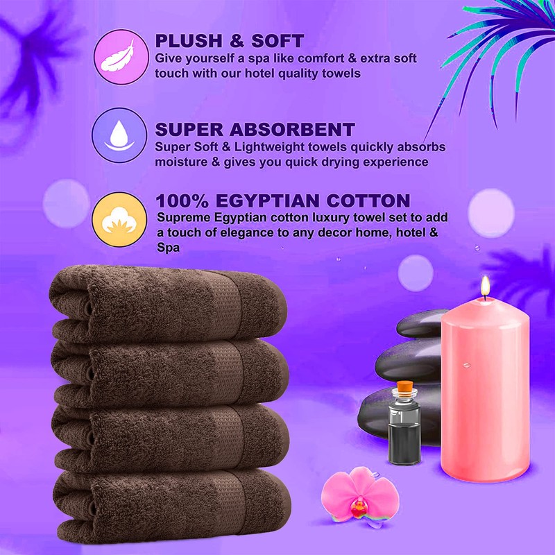 Towelogy® 2 Piece Set - Hand Towels for Bathroom 100%