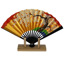 Cherry Decor Hand Fan 15 cm Sachet with Original Set Paper Box/Hand Fan Front 3-Pack, OVERSEAS Souvenir Fan Fighters Fan