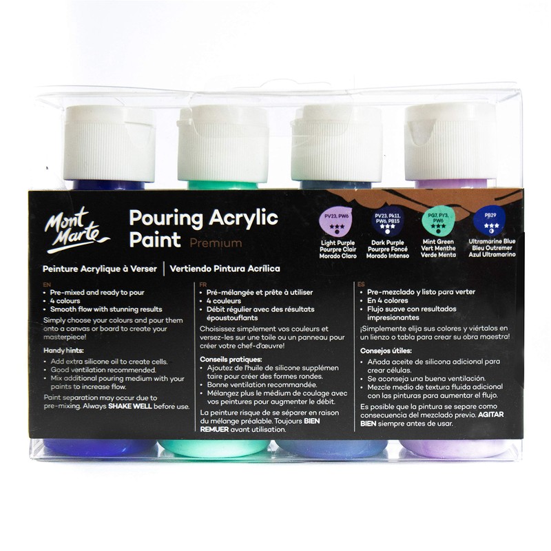 Mont Marte Pouring Set - 4 Pieces x 60ml