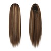 BARSDAR Drawstring Ponytail Extensions - 16 Inch Short Straight Drawstring