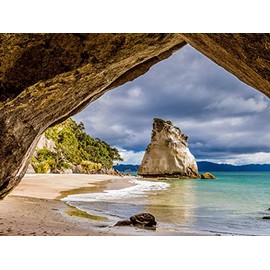 CALVENDO Puzzle Cathedral Cove - Neuseeland 1000 Teile Lege-Größe 64 x 48 cm Foto-Puzzle Bild von TomKli
