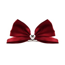Red Hair Bows for Girls Satin Heart Bowknot Alligator Hair Clips Ponytail Holders Cute Bows for Hair Decorative Bow-knot Hair Pins Barrettes Big Bow Birthday Party Hair Accessories