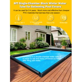 Abimars 0.7mm Thicker Black Winter Water Tube for Swimming Pool Covers, 12 Pack 8 FT Water Weight Bags for Pool Side, Three-Layer Composite Material
