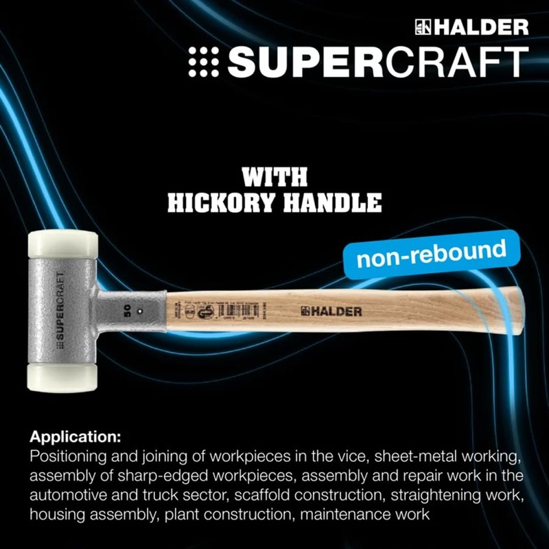 Halder SuperCraft Dead Blow Mallet 3366.050 - Non-Rebounding Mallet, Hard