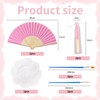 YSJCHEBS 2 Small Hand Fans, 2 Storage Pockets, 2 Brushes,