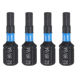 HARFINGTON 4pcs H9/64 SAE Hex Screwdriver Bit 1/4" Hex Shank 25mm/1" Length Magnetic Hexagon Head Hex Bits S2 Steel Screw Driver Bit Industrial Grade Electric Drill Bits