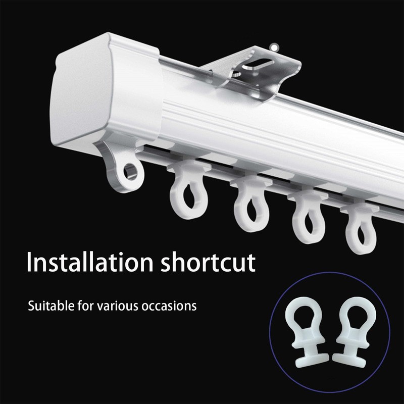 DWUENT 120 White Plastic Curtain Hooks (2.3x1cm) - PE Glider