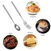 Extendable Fork Spoon, 2 Piece Telescopic Fork Spoon Set, Stainless