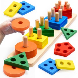 Wootoyz Wooden Montessori Toy from 1 2 3 Years, Children's Toy from 1-3 Years, Wooden Toy, Motor Skills Toy, 1-3 Years, Baby Toy, 1 2 3 Years, Sorting Game, Learning Toy, Plug-in Puzzle