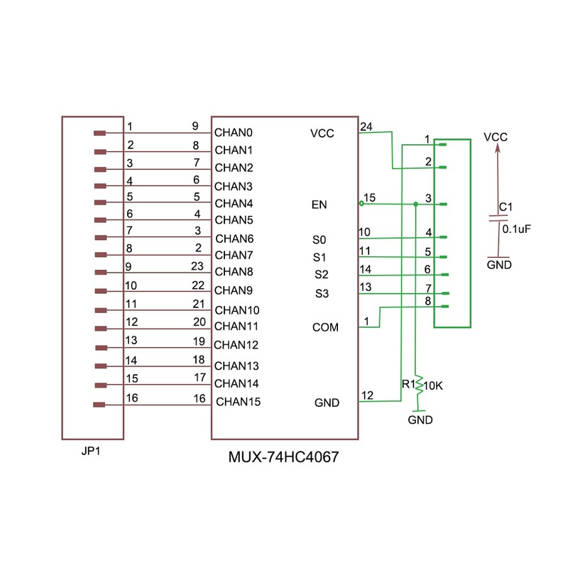 Aihasd CD74HC4067 16-Channel Analogue Digital Multiplexer Breakout Card Module Pack