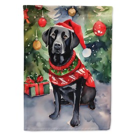 Caroline's Treasures DAC3501CHF Black Labrador Retriever Christmas House Flag Large Porch Sleeve Pole Decorative Outside Yard Banner Artwork Wall Hanging, Polyester, House Size, Multicolor