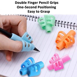 [4 Pack] Pencil Grips for Kids Handwriting Aid Grip Trainer Posture Correction Finger Grip for Kids, Adults, Arthritis Designed for Righties or Lefties Hollow Ventilation