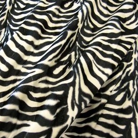 Fabric Sold by the Metre Zebra Fur Black White Faux Fur Velour Carnival Fancy Dress Costume Fur