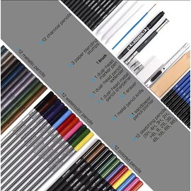 Techshining 42 Pack Drawing Pencils Art Supplies, Sketching Pencils and Water Colored Pencils with Sketchbook and Art Accessories for Artists, Adults, Students, Teens