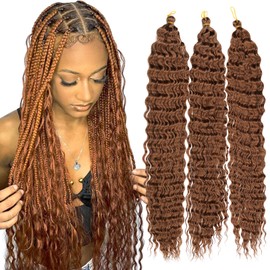 Curly Crochet Hair 30 Inch Curly Braiding Hair 3 Pack Ocean Wave Crochet Hair for Black Women #30 Wavy Deep Wave Add to Bohemian Crochet Braids