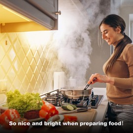 6PCS x 12 Inch Under Cabinet Lights Plug-in, Warm White 3000K Dimmable LED Under Cabinet Lighting, Under Counter Lights with Memory Function, LED Light Bars for Kitchen