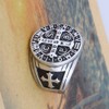 St Benedict Exorcism Stainless Steel Ring Demon Protection Ghost Hunter,10
