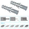 300Pcs Assorted Wall Plugs Set Gray Plastic Column Expansion Pipe