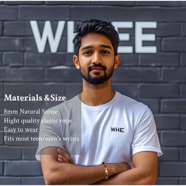 Tiger Eye Beaded Bracelets Mens Cross Bracelet 8MM Natural Stone Bracelet Tigers Eye stone Religious Christian Bracelet Anniversary Birthday Gifts for Men Dad Husband Son Mens