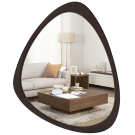 WallBeyond Asymmetrical Mirror, Irregular Wall Mirror, Wall Mirrors Decorative for Bedroom Living Room entryway Hall, Wood Mirror for mid Century Modern Decor 25" H x 20" W, Black