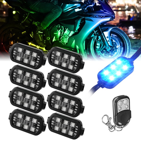 SUNPIE Motorcycle RGB Lights LED Strip Underglow Kit Universal Neon