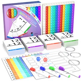 Math Games for Kids - Flash Cards for Kids - Pop it Practice with Addition, Subtraction, Multiplication & Division - Ideal for Math Learning and Skill Building.