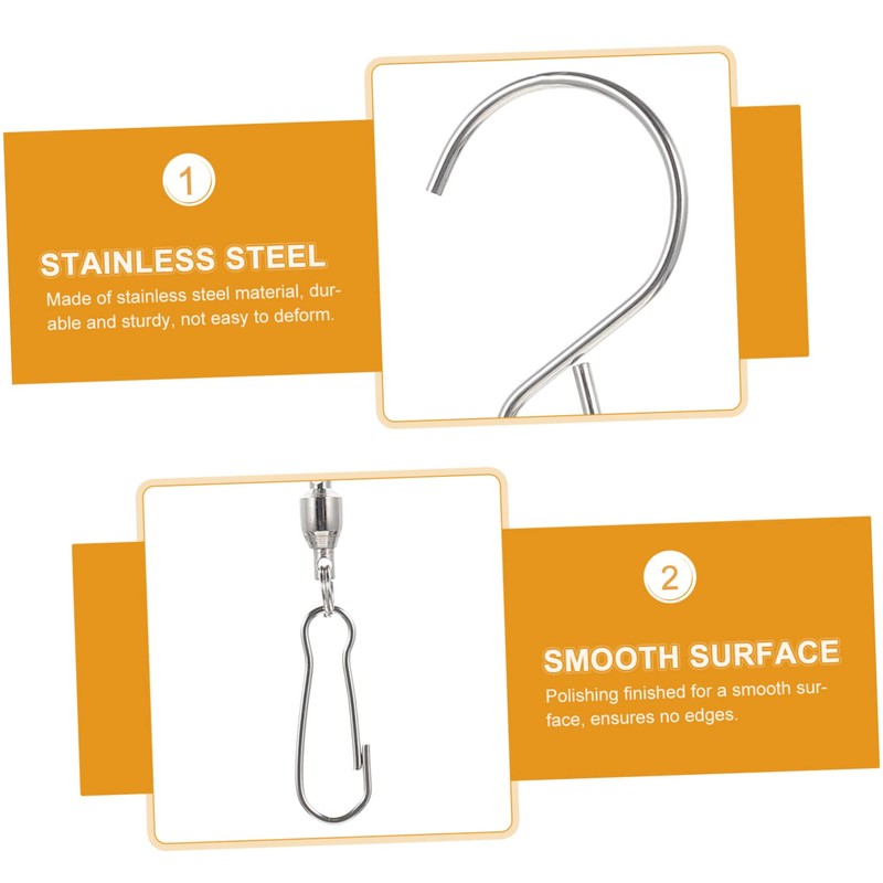 Abaodam 10pcs Swivel Hanging Hooks Stainless Steel Rotating Clips for