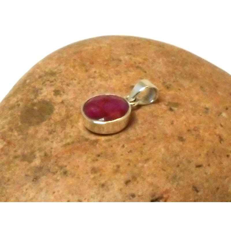Art Gecko Small Round Pink RUBY Sterling Silver 925 Gemstone