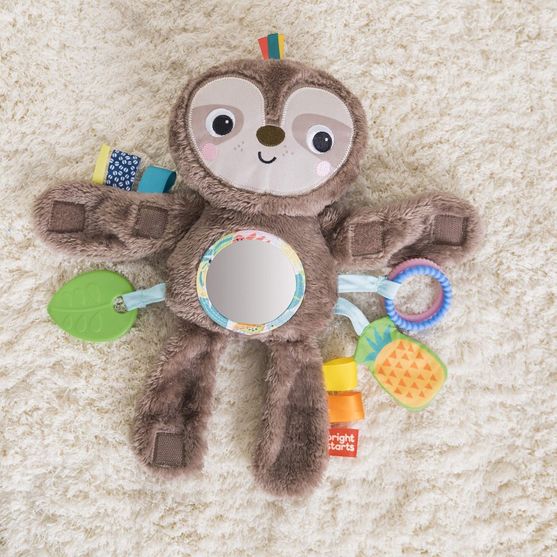Bright Starts, Sloth Cuddly Toy for Travelling with Various Textures