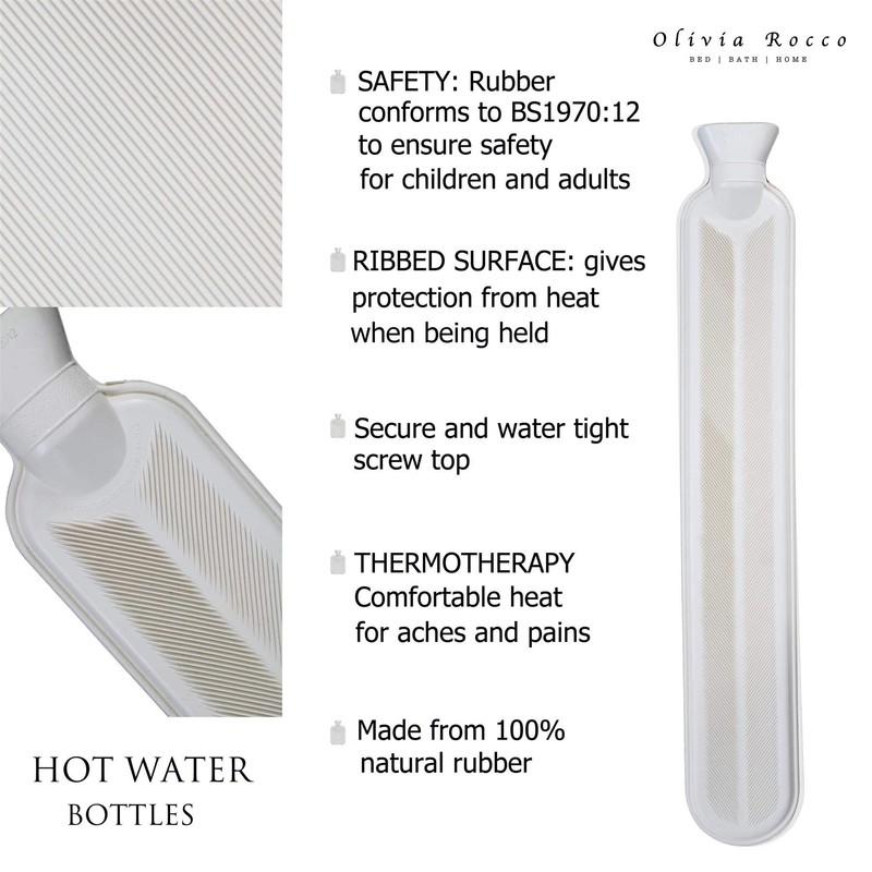 Olivia Rocco Extra Long Hot Water Bottle with Super Soft
