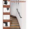 6FT Square Tube Handrail,Wall Mount Staircase Handrail Modern Pipe Stair