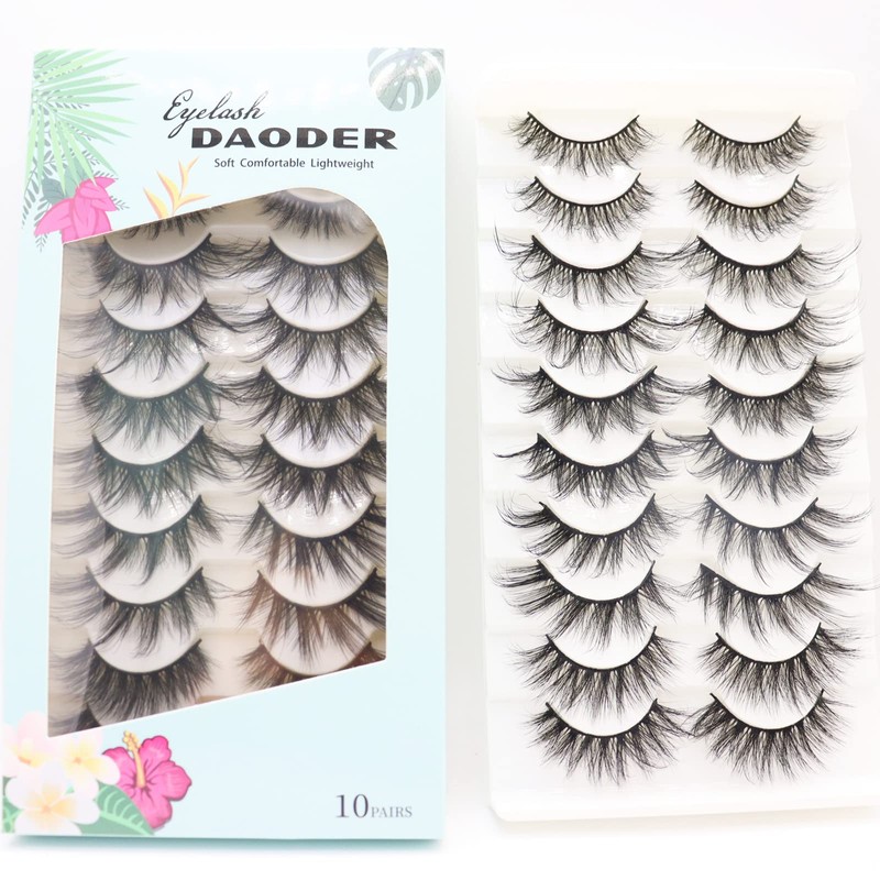 DAODER False Eyelashes Faux Mink Lashes Fluffy Wispy Lashes Natural