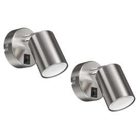 ledscom.de 2 Wall spot WAIKA, Single-Flame, with Switch, GU10, matt Chrome, incl. GU10 LED lamp (White, 4.888W, 450lm, 100°)