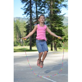 Beaded Kids Exercise Jump Rope - Segmented Skipping Rope for Kids - Durable Shatterproof Outdoor Beads - Light Weight and Easily Adjustable Kids Jump Rope