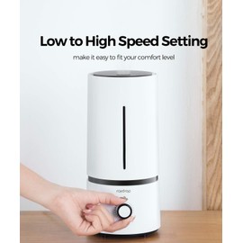 raydrop Humidificadores de niebla fría para bebés, humidificador ultrasónico silencioso y pequeño para mesita de noche de recámara, ahorro de espacio, apagado automático, (0.45 galones, EE.UU. 110 V) (blanco, 1.7 L)