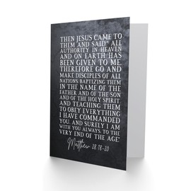 Artery8 Matthew 28:18-20 Jesus I am with you always to the very end of the age Christian Bible Verse Quote Scripture Typography Sealed Greeting Card Plus Envelope Blank Inside