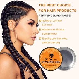 Premium Styling Gel, Styling Strong Hold Styling Gel, Long-Lasting and Enhancing Shine, Anti Hair Loss & Fighting Friz Styling Gel for Dry, Curly, Thick, and Frizzy Hair, Non-Sticky 2.12 oz(60g))