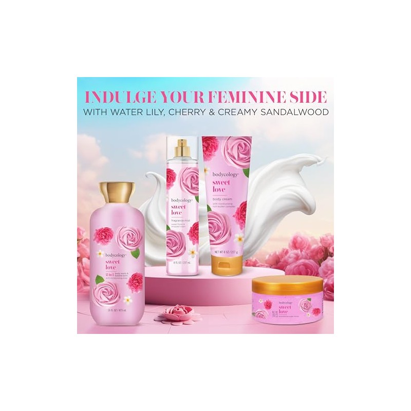 Bodycology 2-in-1 Body Wash & Bubble Bath, Sweet Love, 16