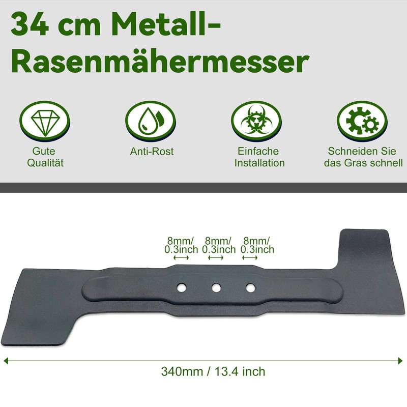 Replacement Blade for Lawnmower, Lawnmower Blade 34 cm, Lawnmower Blade