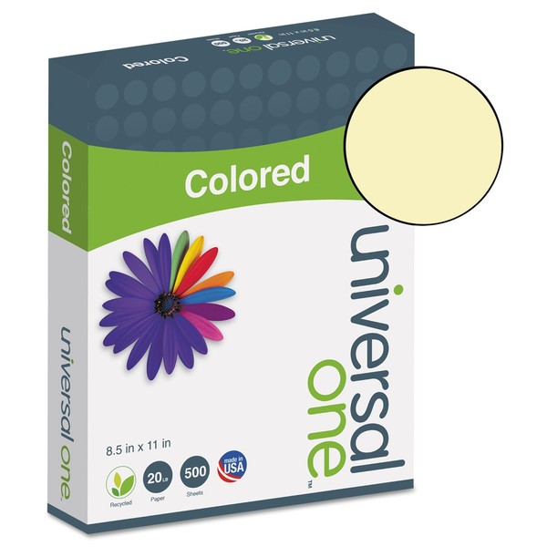 Universal Products Premium Color Copy/Laser Paper, Canary, 500 Sheets