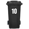 Pack of 4 White Wheelie White Bin Number 10 Stickers