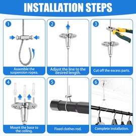 2 Pack Adjustable Ceiling Curtain Rod Bracket Kit 59 Inch Heavy Duty Closet Rod Support Bracket Stainless Steel Ceiling Suspension Holder for Curved Straight Shower Wardrobe Pipe Mounted (2)