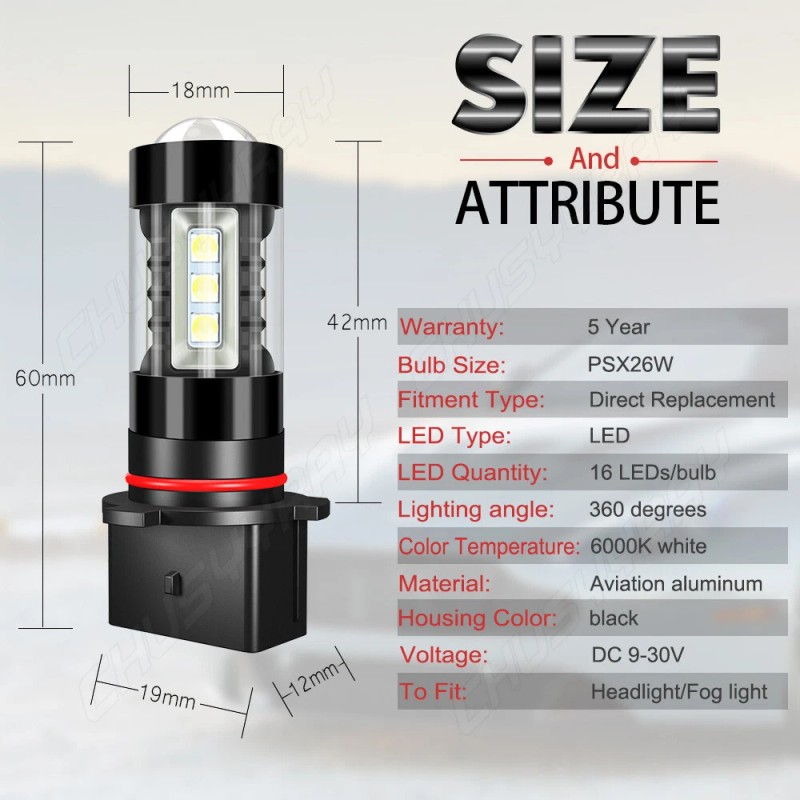 CHUSYYRAY For 2015-2020 GMC Yukon XL Combo LED Headlight Bulbs